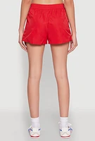 Womens Almost Famous Varsity Stripe Shorts, Red, Size M