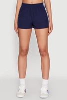 Womens Almost Famous Varsity Stripe Shorts, Blue, Size S