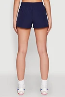 Womens Almost Famous Varsity Stripe Shorts, Blue, Size S