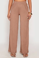 Womens Almost Famous Textured Knit Wide Leg Pants,