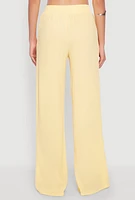 Womens Almost Famous Textured Knit Wide Leg Pants, Yellow, Size M