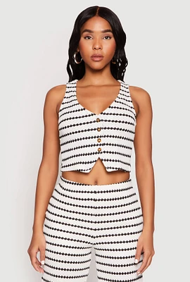 Womens Madden Girl Crochet Striped Vest, Multi, Size L