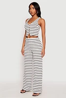 Womens Madden Girl Crochet Striped Vest, Multi, Size S