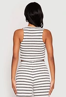 Womens Madden Girl Crochet Striped Vest, Multi, Size S