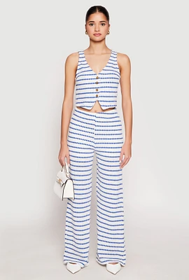 Womens Madden Girl Crochet Wide Leg Pants, M