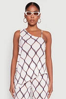 Womens Almost Famous Plisse Asymmetrical Top, White, Size M