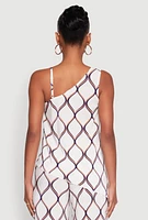 Womens Almost Famous Plisse Asymmetrical Top, White, Size M