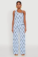 Womens Almost Famous Plisse Asymmetrical Top, Blue, Size S