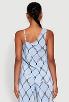 Womens Almost Famous Plisse Asymmetrical Top, Blue, Size S