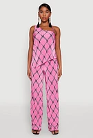 Womens Almost Famous Plisse Asymmetrical Top, Pink, Size S