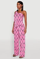 Womens Almost Famous Plisse Asymmetrical Top, Pink, Size S