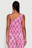 Womens Almost Famous Plisse Asymmetrical Top, Pink, Size S