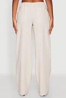 Womens Almost Famous Drawstring Striped Pants, Khaki, Size L