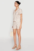 Womens Almost Famous Plisse Striped Shirt,