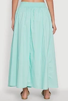 Womens Chic Maxi Circle Skirt with Smocked Waist,