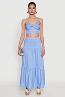 Womens Twist Front Zip Back Cropped Cami,