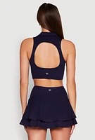 Womens Polo Collar Sports Bra Top,