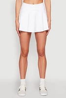 Womens Tiered Back High Waist Skater Skort, White, Size XL