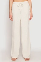 Womens Linen Wide Leg Pants,