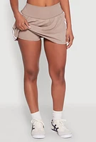 Womens Varsity Stripe Detail Skort, Brown,