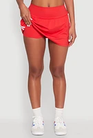 Womens Varsity Stripe Detail Skort, Red, Size XL
