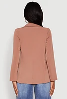 Womens Padded Shoulder One Button Blazer, S