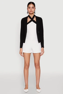 Womens Open Front Pocket Blazer,