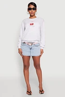 Womens Iris Sweet Cherry Graphic Print Sweatshirt, L