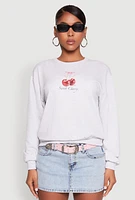 Womens Iris Sweet Cherry Graphic Print Sweatshirt, L