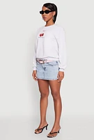 Womens Iris Sweet Cherry Graphic Print Sweatshirt, L