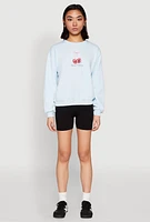 Womens Iris Sweet Cherry Graphic Print Sweatshirt, S