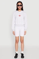 Womens Iris Very Cherry Graphic Print Hoodie, Grey, Size M