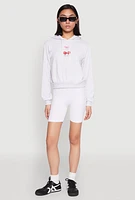 Womens Iris Very Cherry Graphic Print Hoodie, Grey, Size M