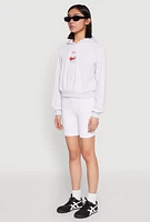 Womens Iris Very Cherry Graphic Print Hoodie, Grey, Size M