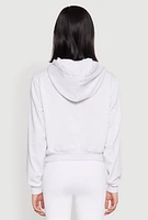 Womens Iris Very Cherry Graphic Print Hoodie, Grey, Size M