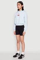 Womens Iris Very Cherry Graphic Print Hoodie,