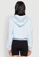 Womens Iris Very Cherry Graphic Print Hoodie, Blue, Size L