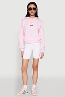 Womens Iris Very Cherry Graphic Print Hoodie, Pink, Size XL