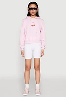 Womens Iris Very Cherry Graphic Print Hoodie, Pink, Size XL