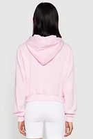 Womens Iris Very Cherry Graphic Print Hoodie, Pink, Size XL
