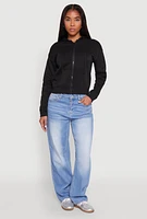 Womens Fleece Lined Zip Front Hoodie,