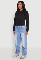 Womens Fleece Lined Zip Front Hoodie,