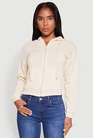 Womens Fleece Lined Zip Front Hoodie,
