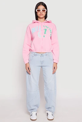 Womens Destination Graphic Cropped Hooded Sweatshirt,