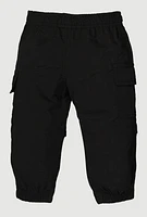 Toddler Girls Solid Nylon Cargo Joggers, Black, Size 4T