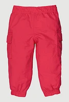 Toddler Girls Nylon Cargo Pocket Joggers, Pink, Size 4T