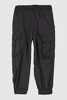 Toddler Girls Butterfly Parachute Cargo Pants, Black, Size 3T