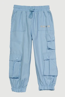 Toddler Girls Heart Detail Cargo Joggers,