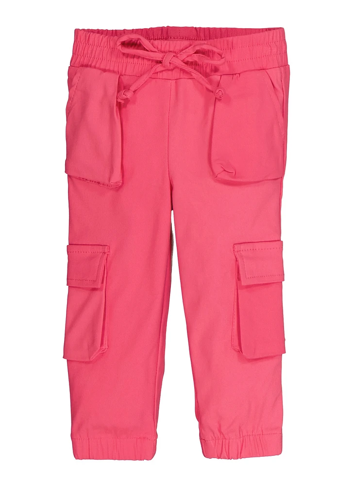 Toddler Girls Hyperstretch Cargo Pocket Joggers, Pink, Size 4T