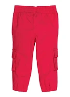 Toddler Girls Stretch Cargo Pocket Joggers, Pink, Size 3T